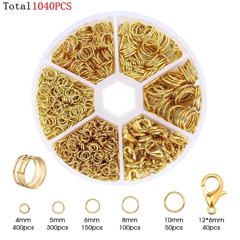 Alloy Accessories Jewelry Findings Set Earring Making Kit Lobster Clasp Open Jump Rings Repair Tools DIY Jewelry Making Supplies