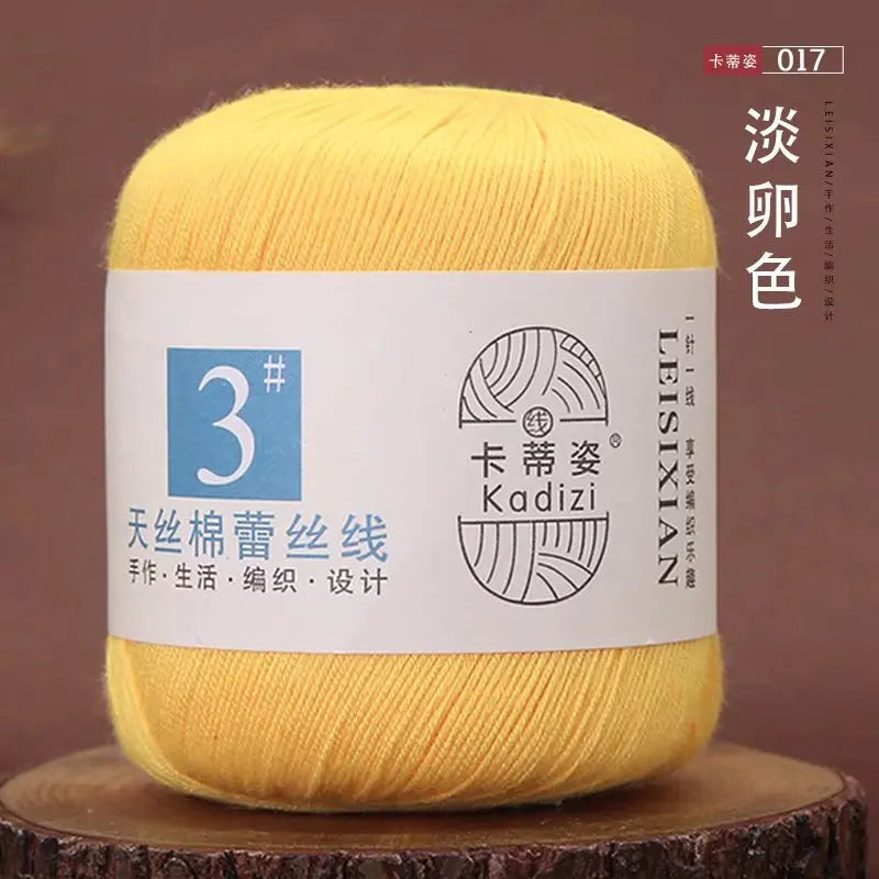 100 Percent Mercerized Cotton Lace Yarn for Hand Knitting and Crochet Arts Crafts