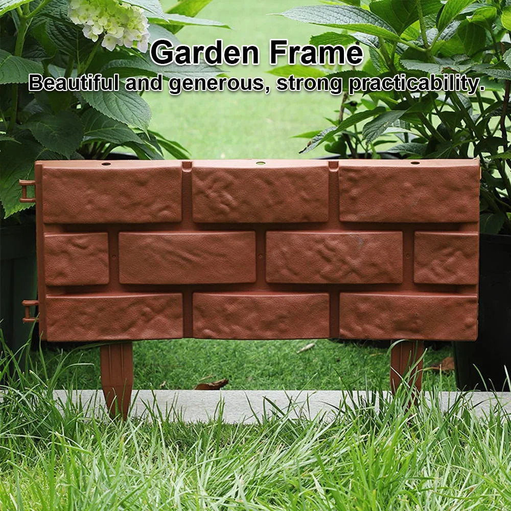 1/4pcsFence Garden Edge Imitation Stone Brick Lawn Plants Flowers and Plants Support Pile Decoration Edge Outdoor DIY