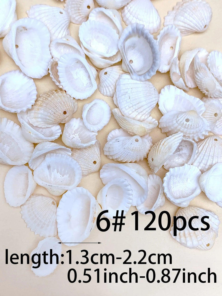 30/60/120pcs natural handmade diy with hole shell suitable for bracelet necklace earrings pendant jewelry accessories