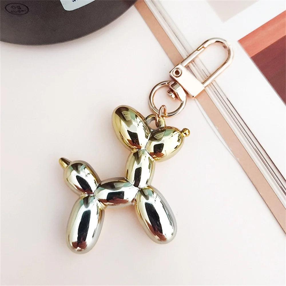 Kawaii Balloon Dog Acrylic Keychains Y2k Car Key Chains Jewelry Cute Bag Pendant Trinket Accessories Decoration Couple Gift