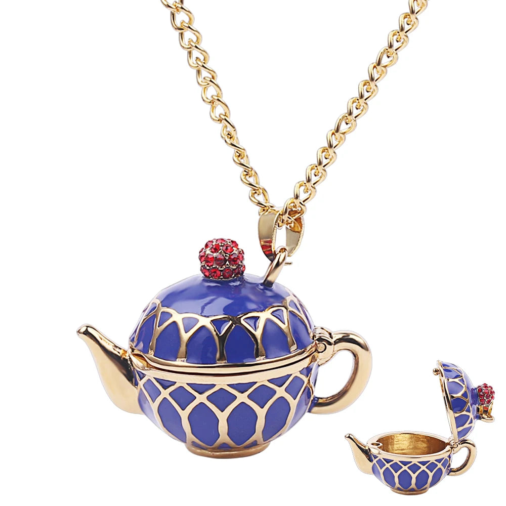 Fashion Cute Necklace Tea Cup Shape Chain Shiny Women Jewelry Choker Wedding Party Jewelry Gift