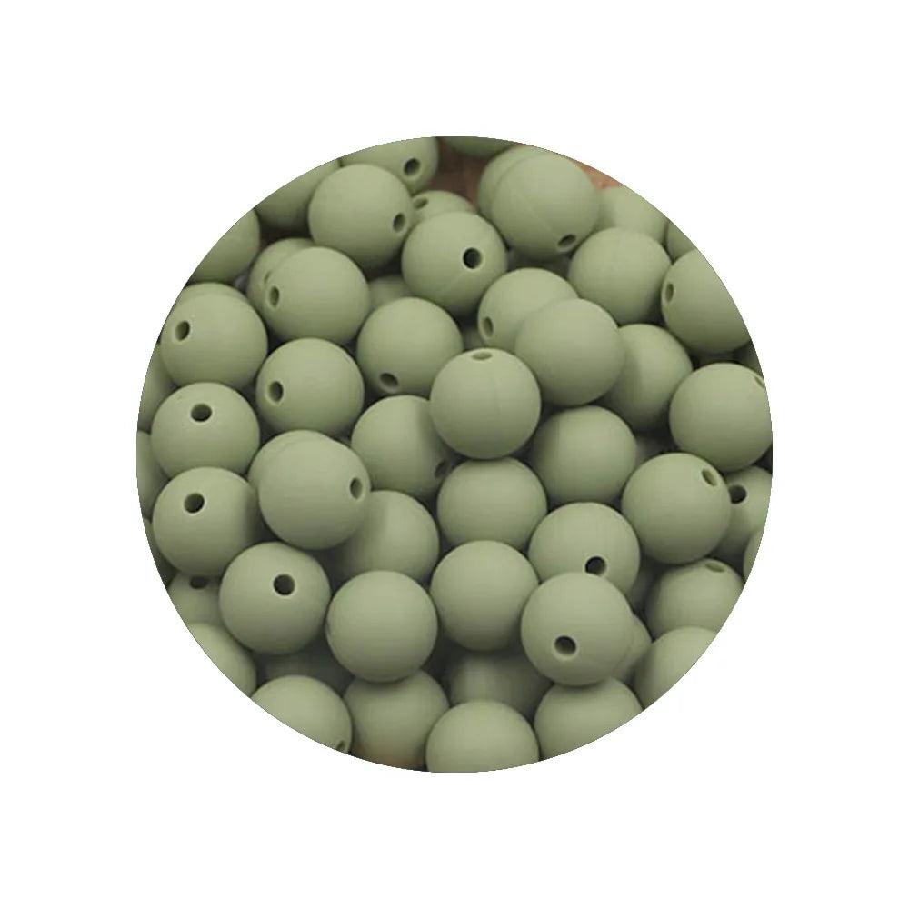 Kivoct 100Pcs 12MM Round Silicone Beads For Jewelry Making DIY  Pacifier Chain Necklace Keychain Accessories