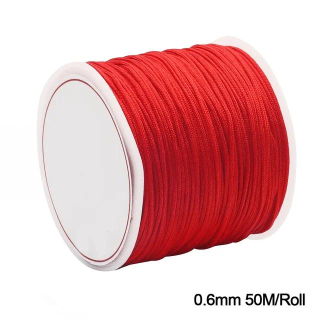 Red Nylon Cord Beading Thread Chinese Knot Macrame Cord Bracelet Braided Rope String For Jewelry Making DIY Craft Tassel Necklac