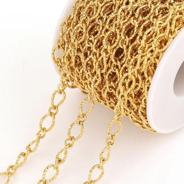 Stainless Steel Knotted Chain 1:1 Geometric Oval Gold Color-preserving Chain Jewelry Chain diy Necklace Bracelet Jewelry Acce...