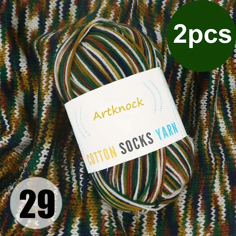 Colorful Milk Cotton Yarn For DIY Crochet Projects 2 Pcs