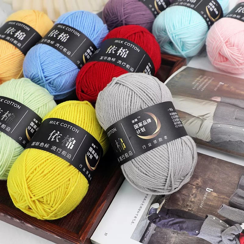 40G Baby Soft Milk Cotton Knitting Wool Yarn Thick Fiber Yarn Velvet Yarn Hand Knitting Wool Crochet Yarn For DIY Sweate