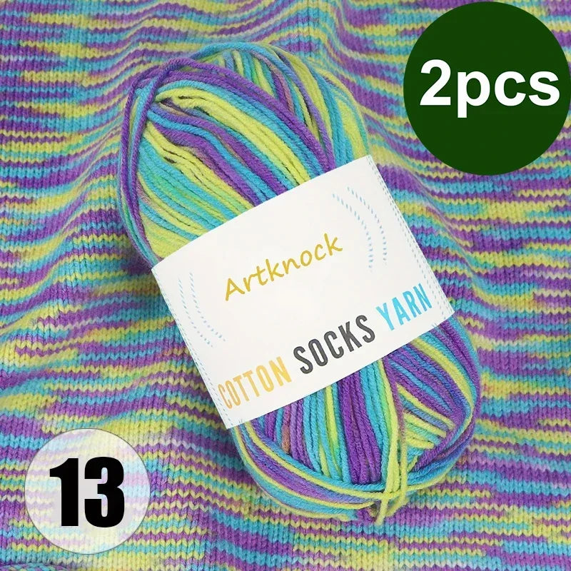Colorful Milk Cotton Yarn For DIY Crochet Projects 2 Pcs