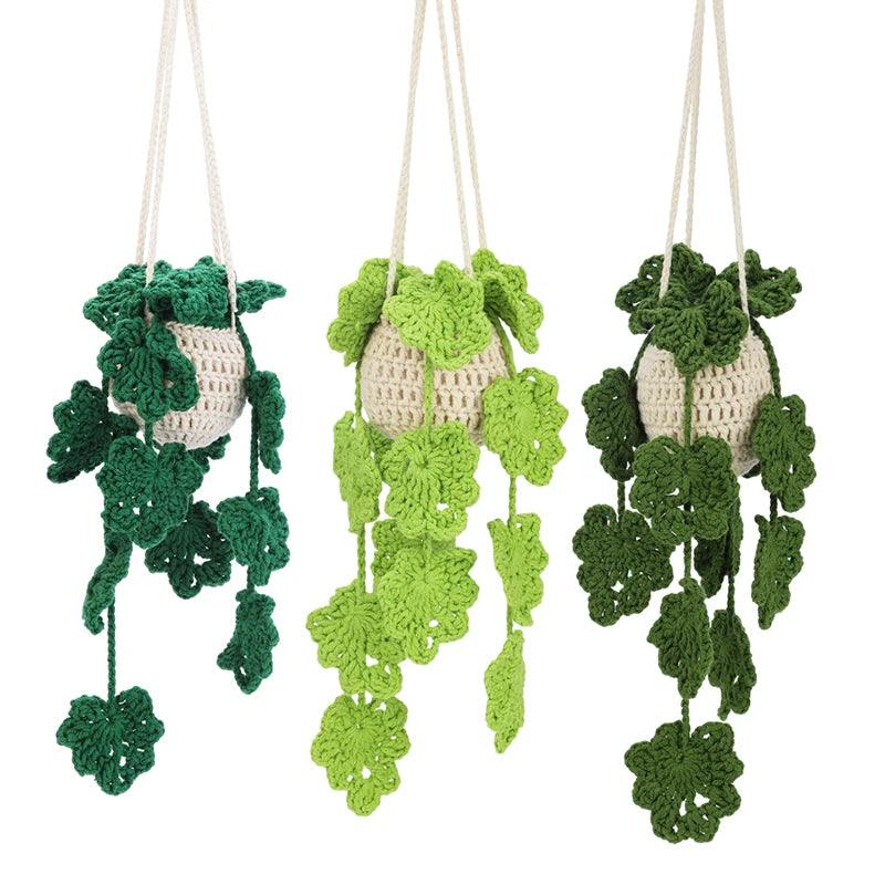 KRABALL Crochet Hanging Plant Kit for Beginners With Instruction Knitting Yarn Thread Needles Hooks Easy Knit Accessories Set