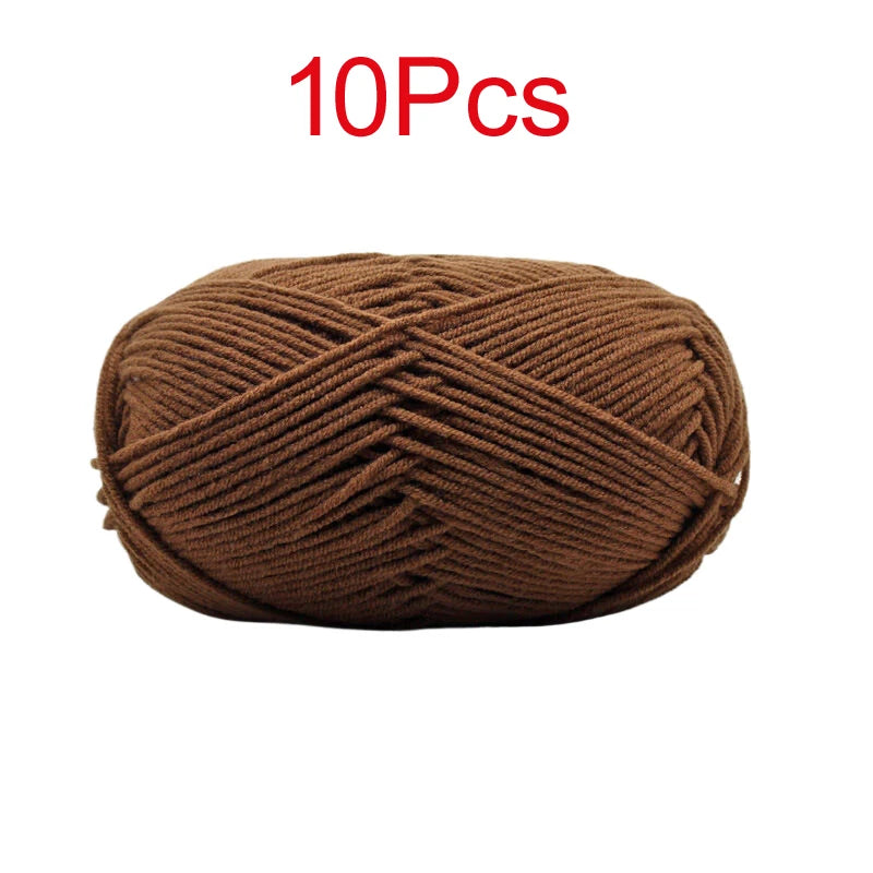 10 Pieces Multi Color Cotton Knitting Yarn Soft Warm Crocheting Yarn for Hand Knit Sweaters Hats Scarves Blankets Amigurumi