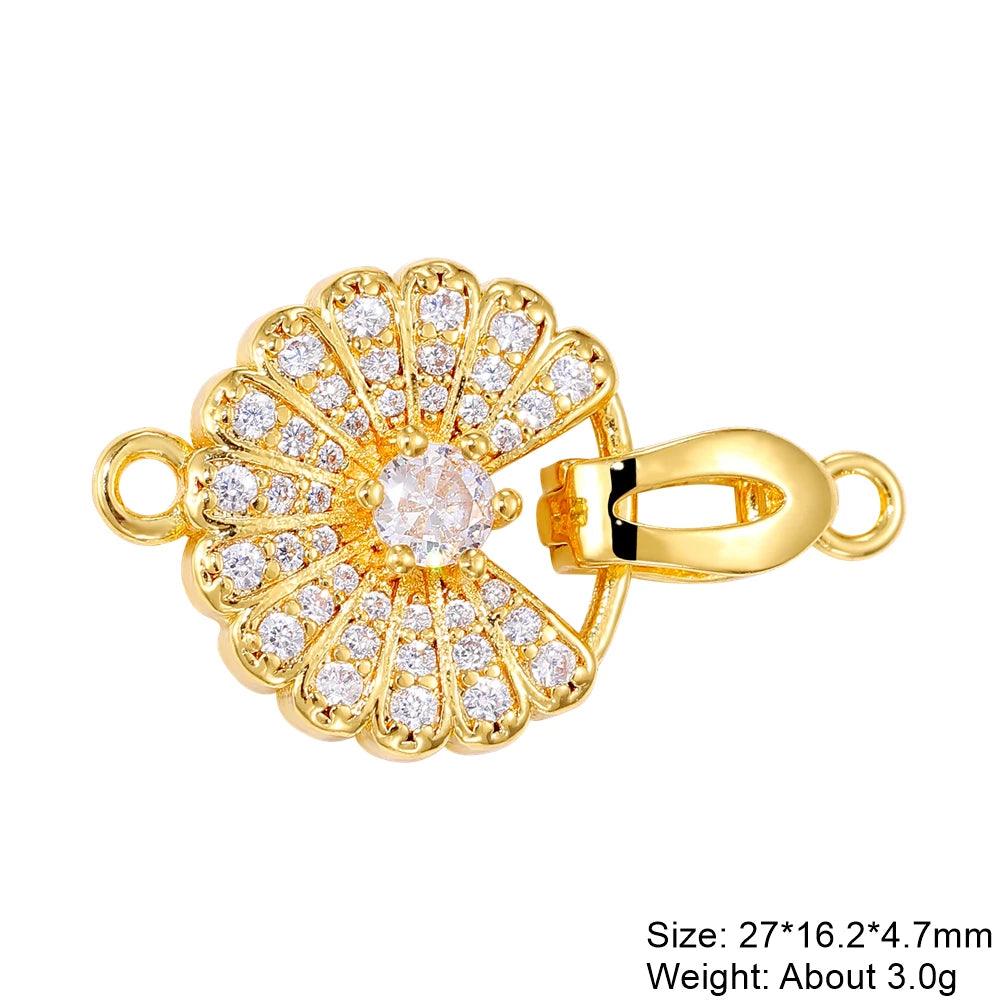 Juya 18K Gold Silver Plated Fasteners Accessories Creative Closure Lock Clasps For DIY Needlework Beads Pearls Jewelry Making