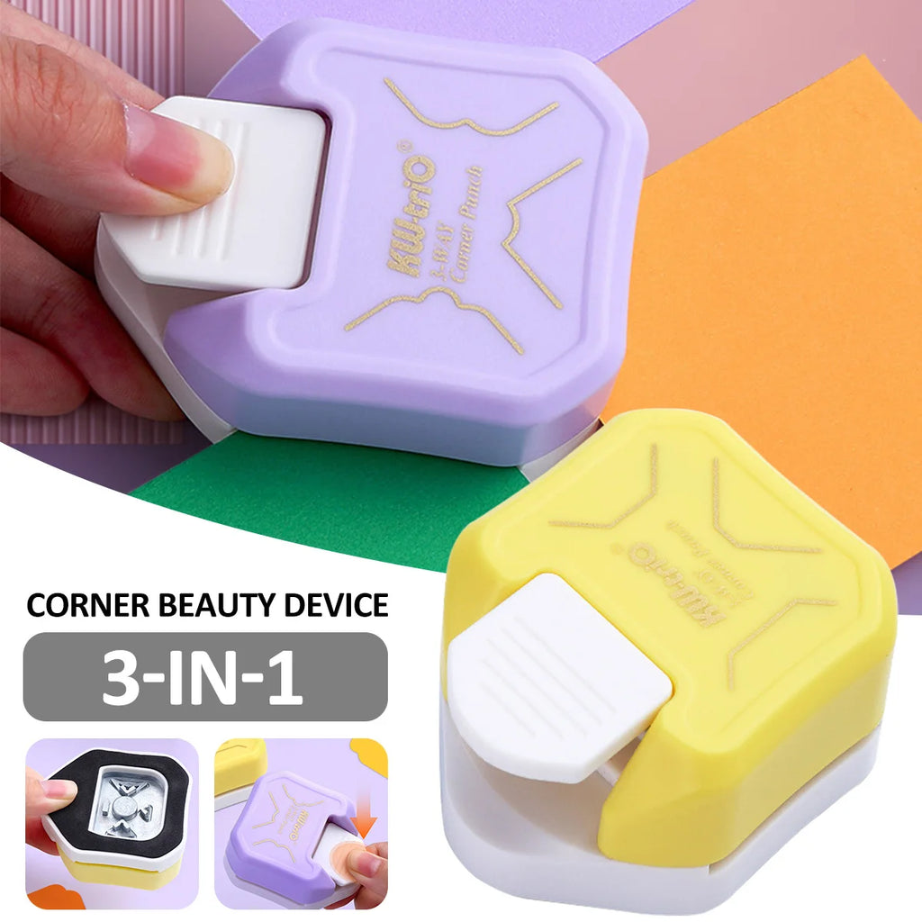 Fillet Punch Mini 3-in-1 Paper Round 6mm Fillet Trimmer Portable Fillet Punch with Handle Corner Craft Punch for DIY Handmade