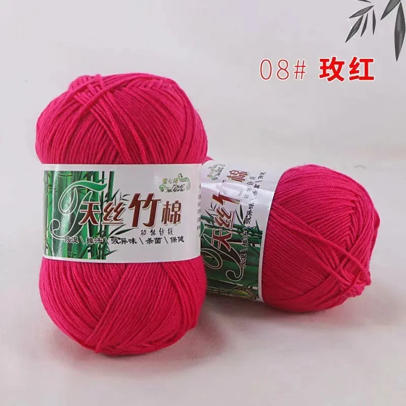 Bamboo Charcoal Cotton Yarn For Weaving 50g Ball DIY