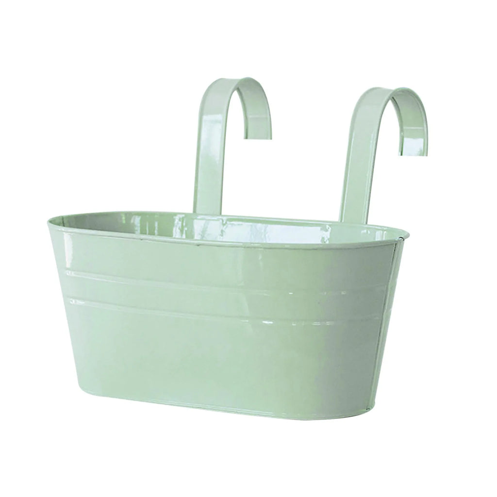 Home Oval Metal Plant Flower Pot Fence Balcony Garden Hanging Planter Pots