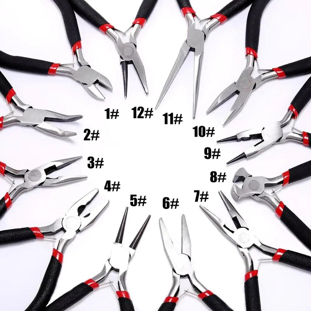12style Jewelry Pliers Tools & Equipment Kit Long Needle Round Nose Cutting Wire Pliers For DIY Jewelry Making Tool Accessories