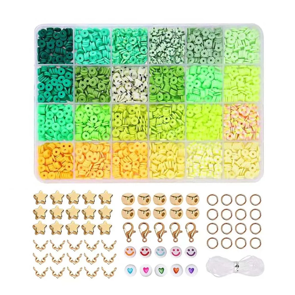 2400pcs Clay Beads Bracelet Making Kit includes Loose Beads and String for DIY Jewelry Craft for Girls