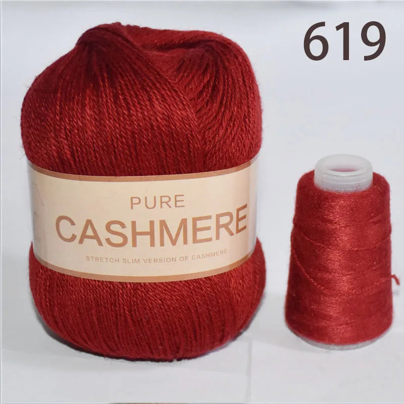 Pure Mongolian Cashmere Yarn for Crocheting 3-Ply Worsted Warm Soft Weaving Fuzzy Knitting Thread Pack of 5