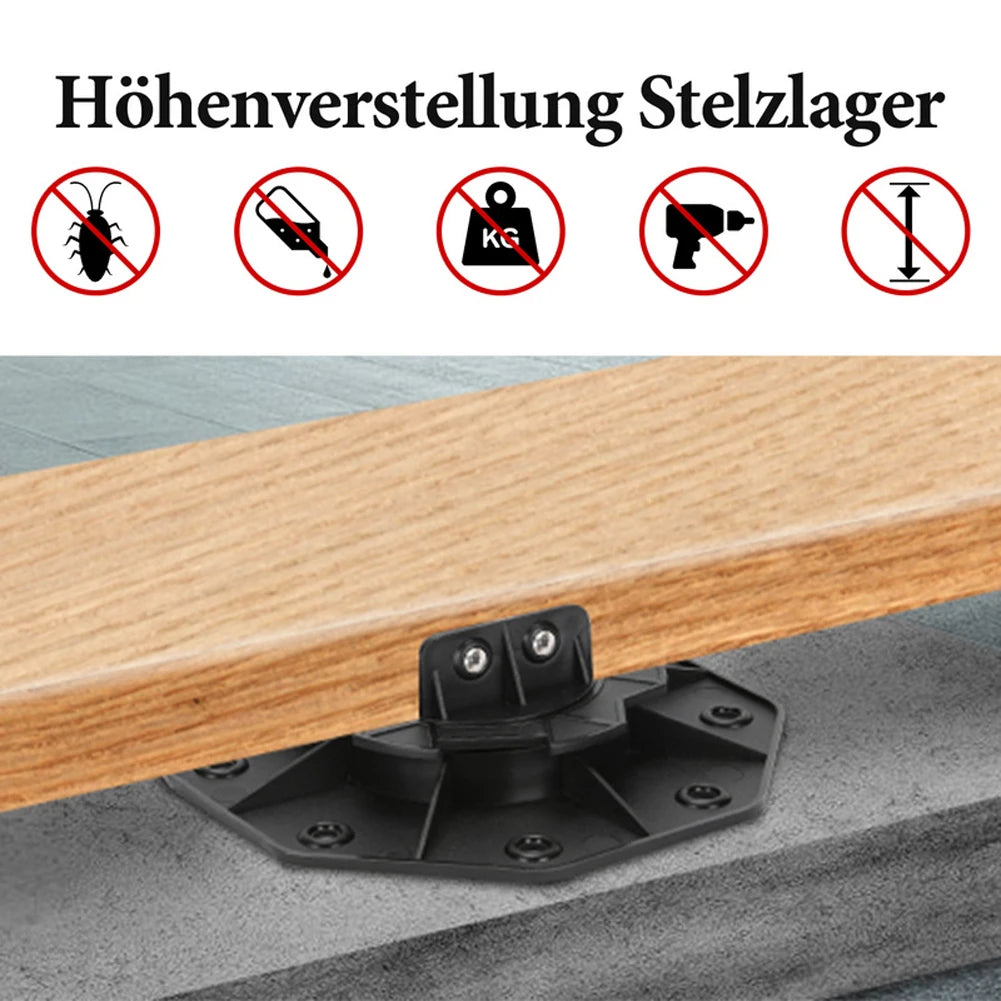 Black Bearing Decking Board Height Adjustable Building Material Booster Strong Suitable for Aluminium WPC Wood