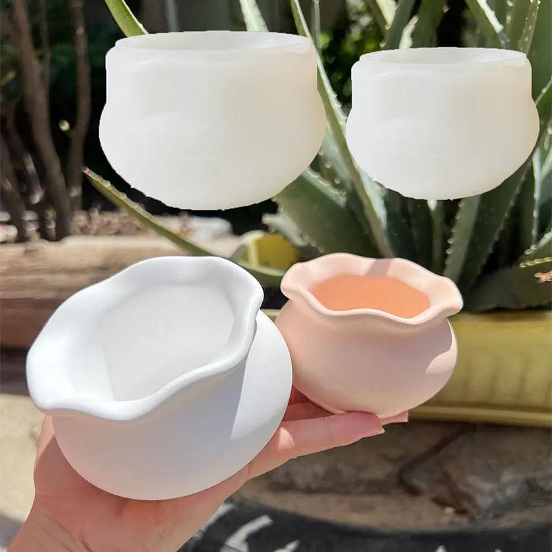 Fish Tank Shape Concrete Candle Cup Vessel Striped Plant Pot Heart Shaped Storage Dish Suitable for Making Epoxy Resin Plaster