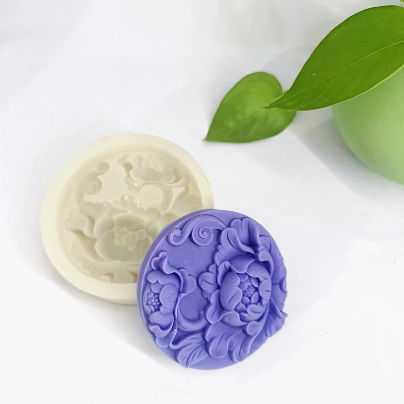 Peony Flower Soap Mold Handmade Candle Molds Silicone Cake Decoration Candy Biscuits Baking Accessories DIY Gift to Friends