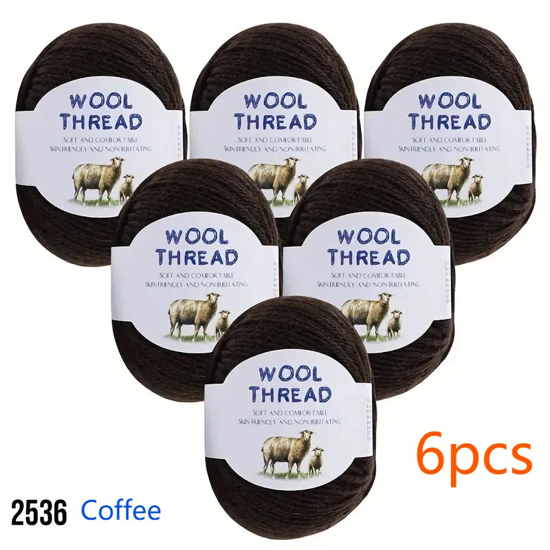 Australian Wool Set Six 300g Soft Colorful Yarn For Knitting
