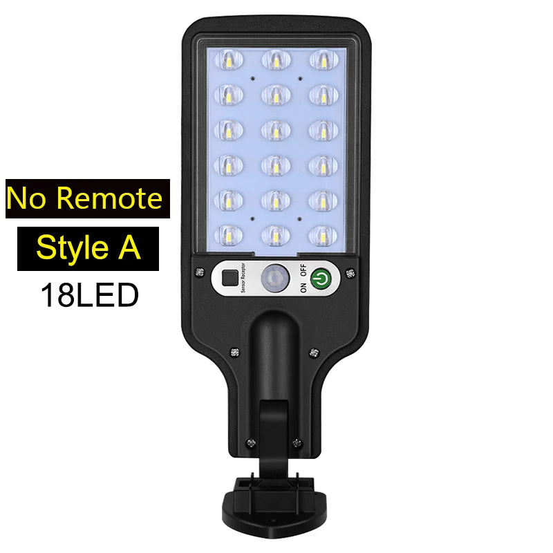 108 COB Sensor Street Lamp 3 Light Modes Outdoor Waterproof Security Solar Lamps for Garden Patio Path Remote Control Light