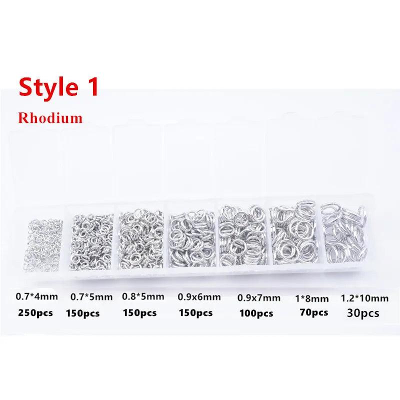 900 Pcs Alloy Open Jump Rings Mixed 3mm 4mm 5mm 6mm 7mm 8mm 10mm Split Rings For DIY Jewelry Making Findings HK060