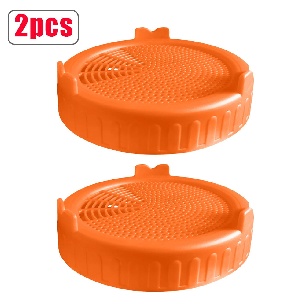 1/2pcs Sprouting Lid Seed Growing Fermentation Vegetable Sealing Lids Food Grade Mesh Sprout Cover Kit for Mason Jar