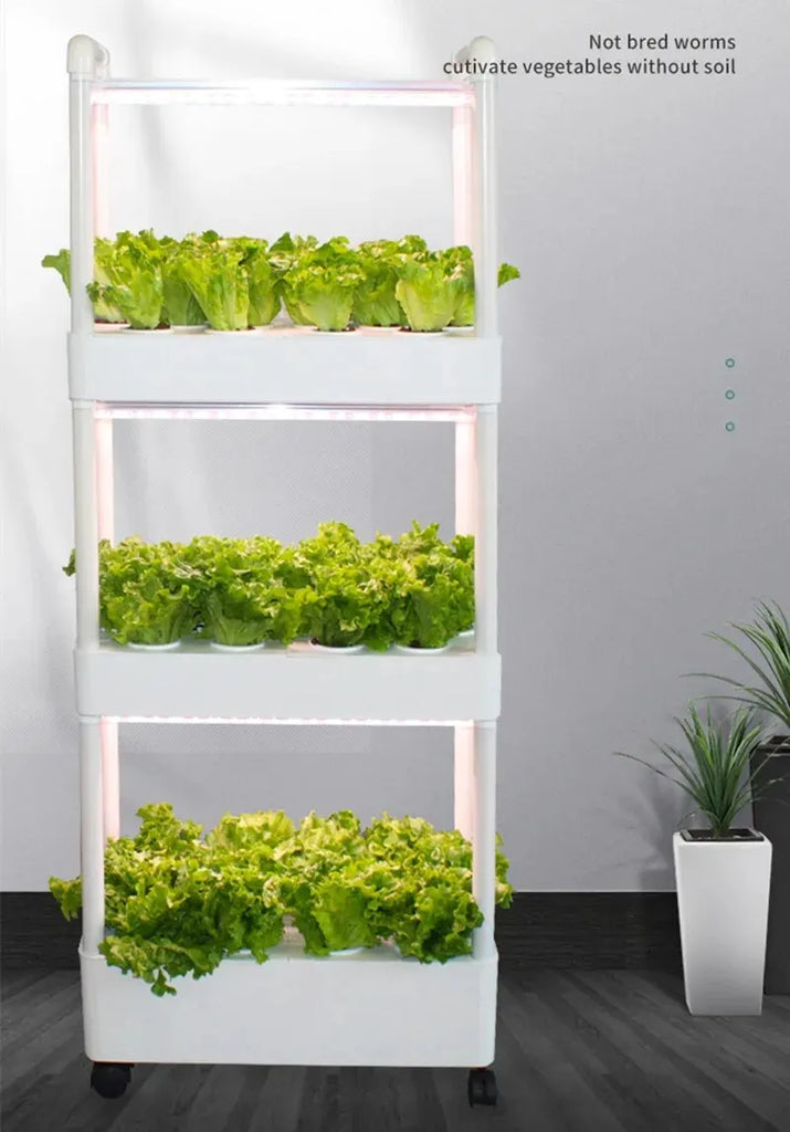 Hydroponics Growing System Indoor Garden Kit,3 Layers 42 Pods Hydroponic Planter with Led Light for Vegetable Strawberry Herb