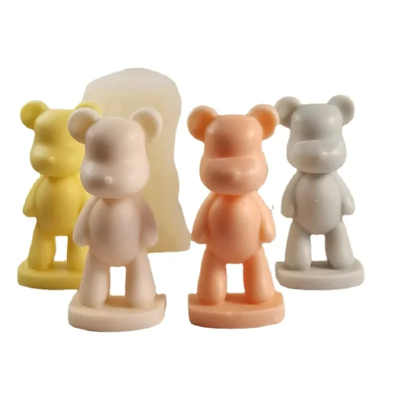 Bear Series Candle Silicone L Mold Handmade Aromatherapy Gypsum Soap Resin Chocolate Ice Molds Home Decoration Party Gift