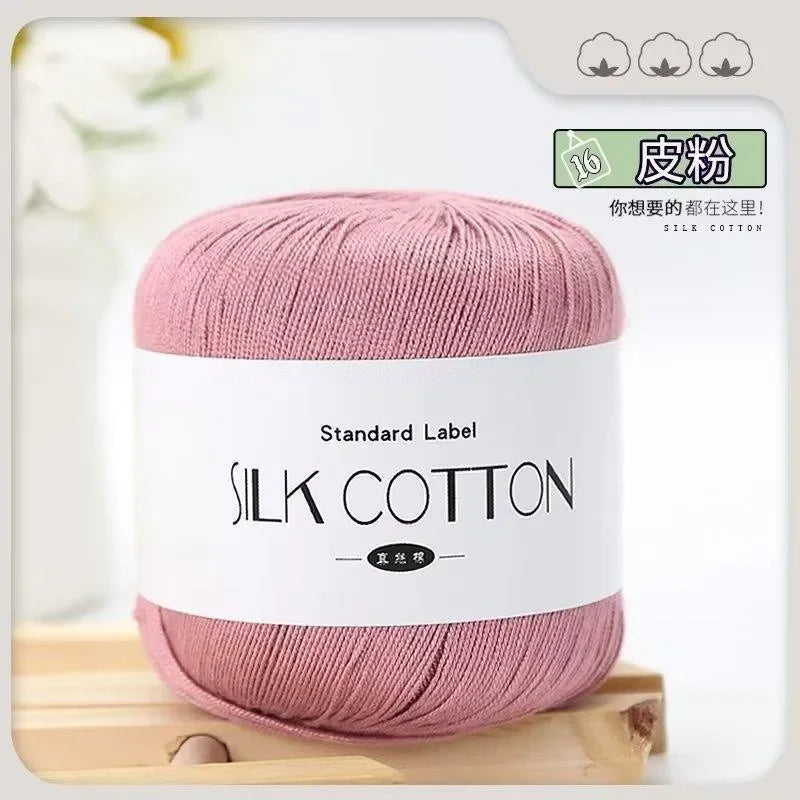 Silk Lace Cotton Milk Crochet Yarn 50g Soft Knitting Thread for Baby Hand Knitting Supplies