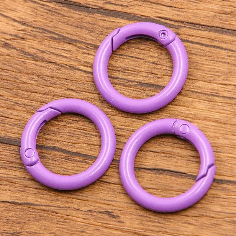 10Pcs 15 Colors Metal O Ring Spring Clasp Openable Round Carabiner Keychain Clips Hook Dog Chain DIY Jewelry Buckle Connector