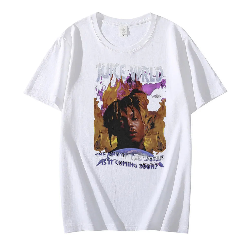 Rapper Juice Wrld 999 Short T Shirt Men's Women's Letter Printed Tshirts Y2k Casual Fashion Sportswear Summer Clothing