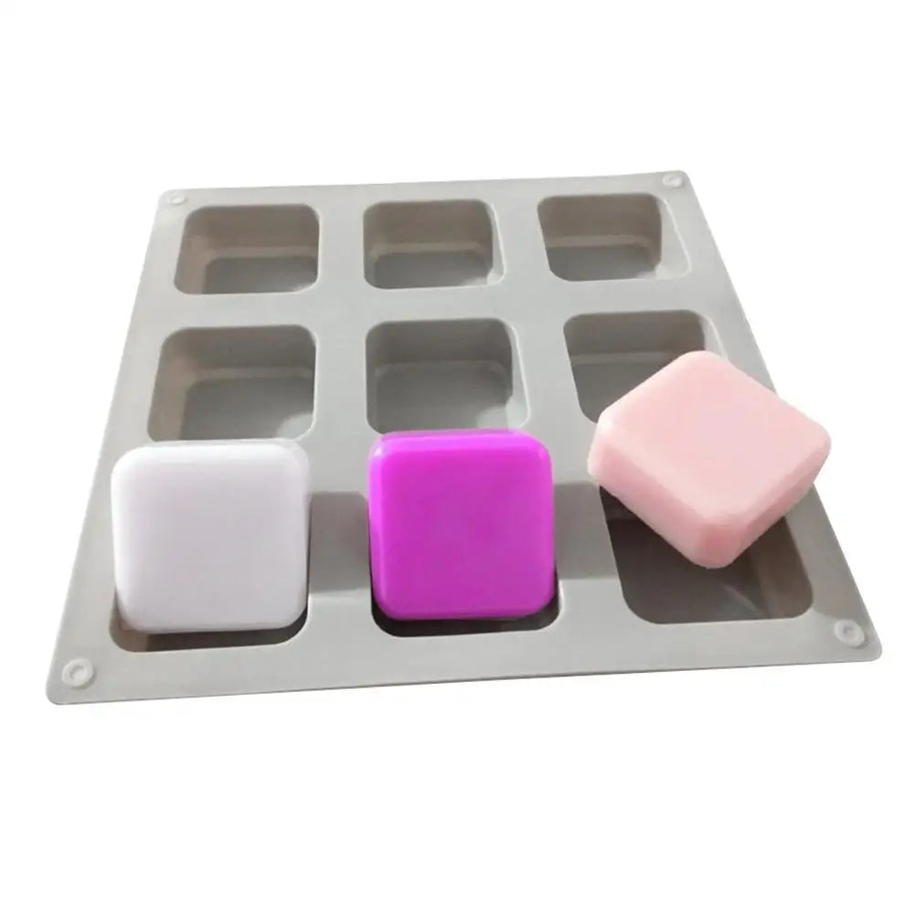 New 3D Handmade Silicone Soap Molds Massage Therapy Bar Making Mould Tools DIY Square Shape Essential Oil Soaps Resin Crafts Too