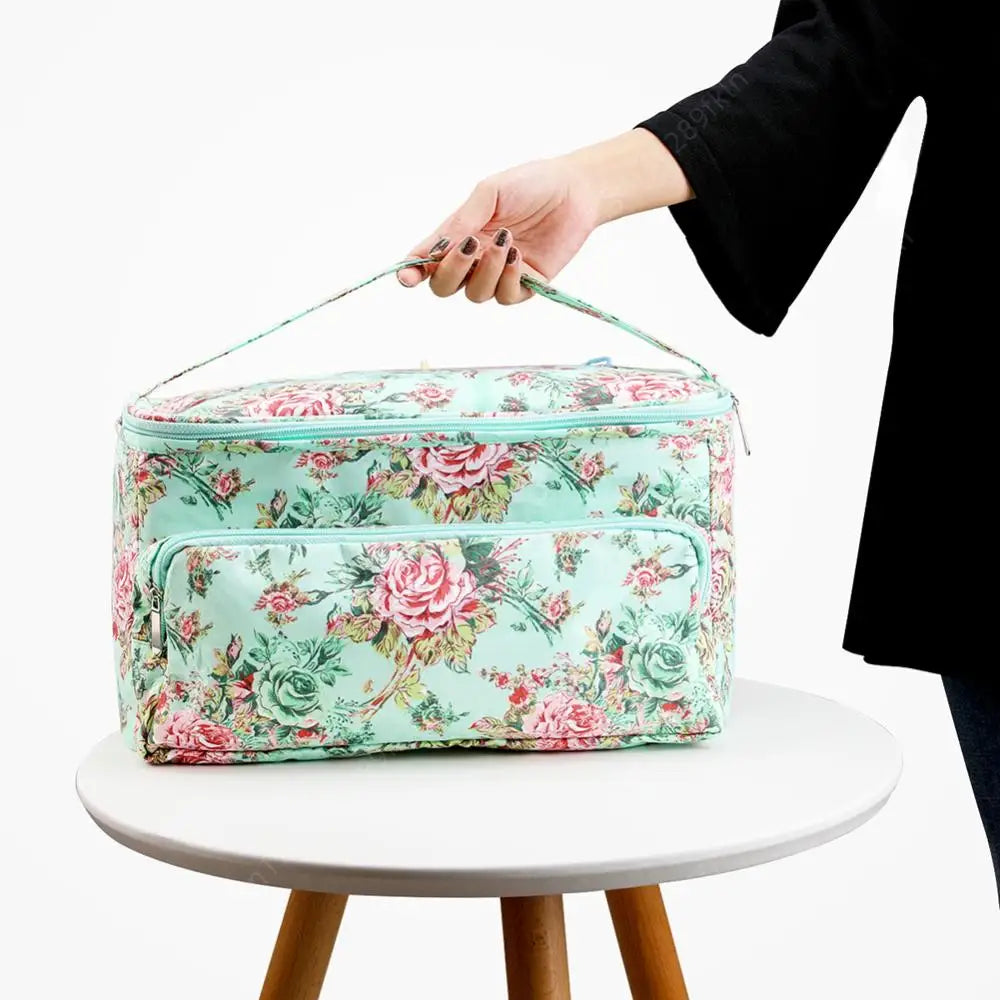 Oxford Cloth Knitting Storage Bag Print Wool Crochet Hooks Storage Tote Bag Needles Sewing Thread Yarn Holder Organizer