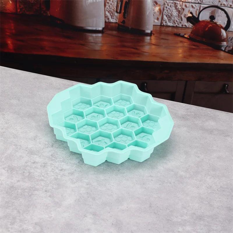 Silicone 19 Mobile Bee Honeycomb Cake Chocolate Soap Soap Icing Mold Mold Candle Diy Mold Beeswax Cake Tools Bakeware Bake Mould