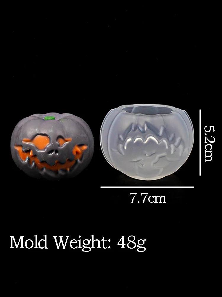 Halloween Pumpkin Ornament Mold Creative Horror 3D Pumpkin Monster Scented Candle Gypsum Silicone Mould DIY Handmade Hand Tools