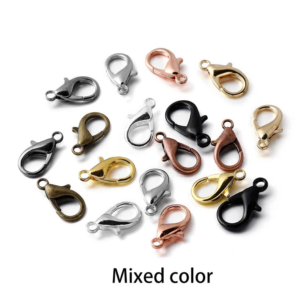 100pcs/lot Metal Lobster Clasps for Bracelets Necklaces Hooks Chain Closure Accessories for  DIY Jewelry Making Findings