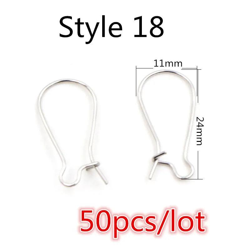 (Never Fade) High Quality 316 Stainless Steel DIY Earring Findings Clasps Hooks Jewelry Making Accessories Earwire