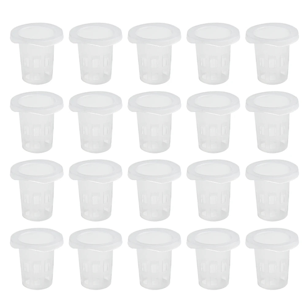 35*35mm Vegetable Net Cups 100pcs Vegetable Net Cup Slotted Mesh Soilless Culture Vegetables Pots Plastic High quality