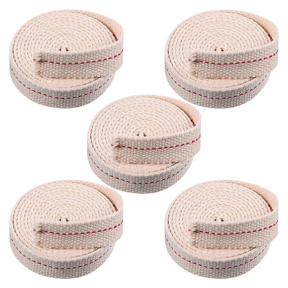 Flat Cotton Lamp Wick Replacement Oil Lanterns Wick with Genuine Red Stitch for Paraffin Oil Kerosene Based Lamps and Burners