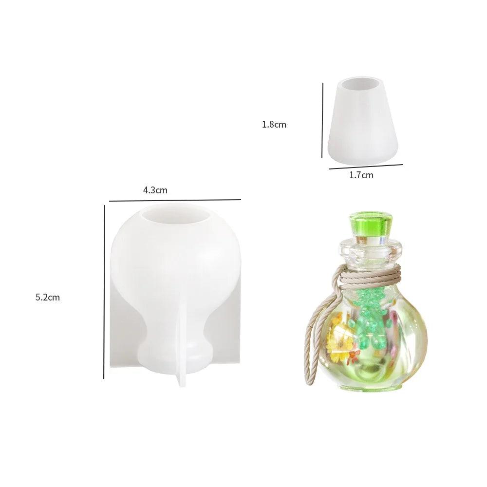 DIY Epoxy Resin Drift Bottle Mold Heart Shaped Wishing Bottle Light Bulb Night Light Aromatherapy Bottle Quicksand Silicone Mold