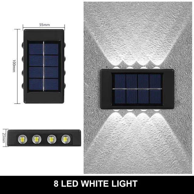 Solar Wall Lamp Outdoor Waterproof Solar Powered Light 4LED Beads UP and Down Illuminate Home Garden Yard Decoration Wall Light