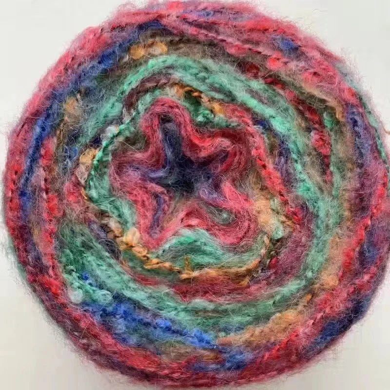 Gradient Mohair Wool Blend Yarn 50g Chunky Fluffy Crochet