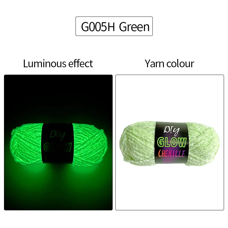 Chenille Velvet Glowing Yarn 50g Sunlit Crochet Knitting