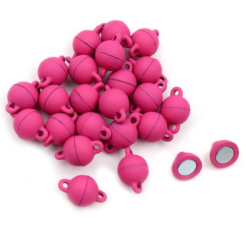 5 Sets  Love Heart Round Shaped Magnetic Connected Clasps Beads Charms End Caps for DIY Couple Bracelet Necklace Making