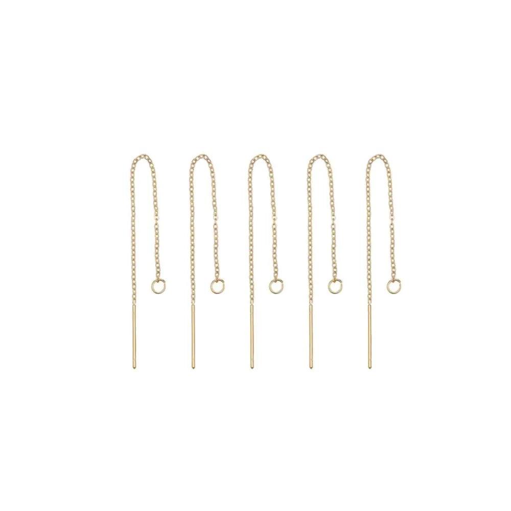 10pcs/Lot Stainless Steel Gold Tassel Threader Drop Dangle Earrings Long Chain for DIY Earwire Jewelry Makings Supplies Crafts