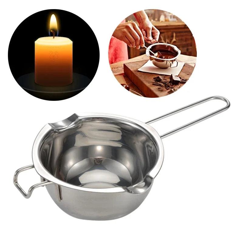 Stainless steel Candle Melting Pot Food Grade Chocolate Ice Cubes Butter Candy Melting Container Baking and Candle Making Kit - Winord