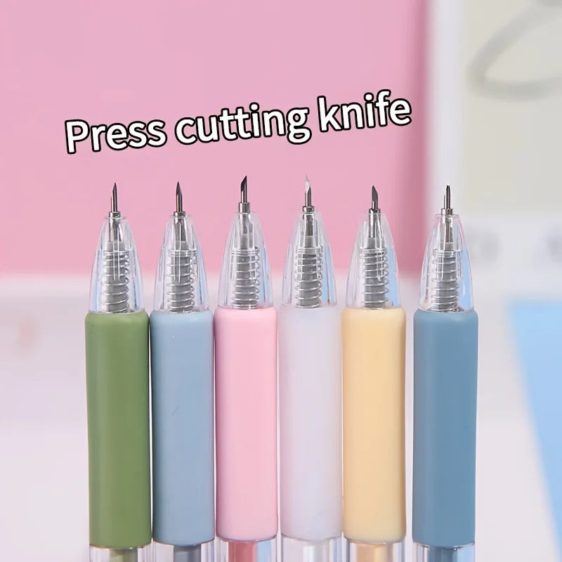 Kawaii Art Utility Knife Pen Knife Cut Stickers Scrapbooking Cutting Tool Express Box Knife School Supplies DIY Craft Supplies