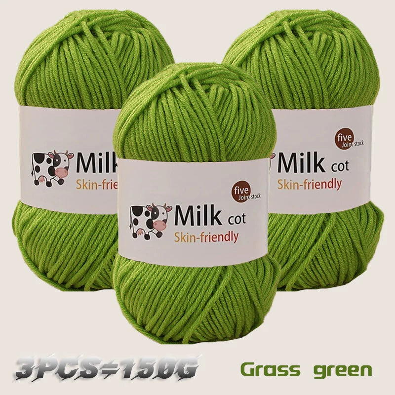 150g Milk Yarn Handmade Medium Coarse DIY Weaving Yarn Ball for Knitting Sweaters Hats Scarves and More